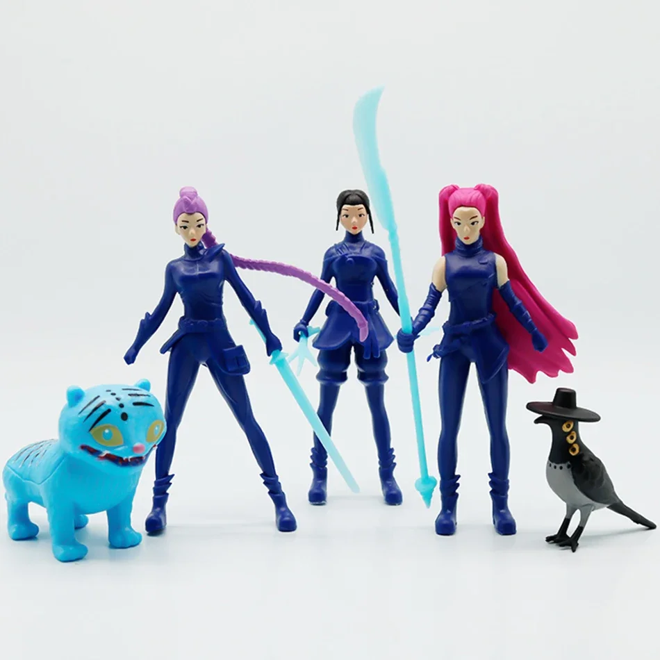 

Anime Kpop Demon Hunters Action Figure Set - Derpys Tiger, Ranimeumi, Mira & Zoey Collectible Figurine Christmas Gift for Fans