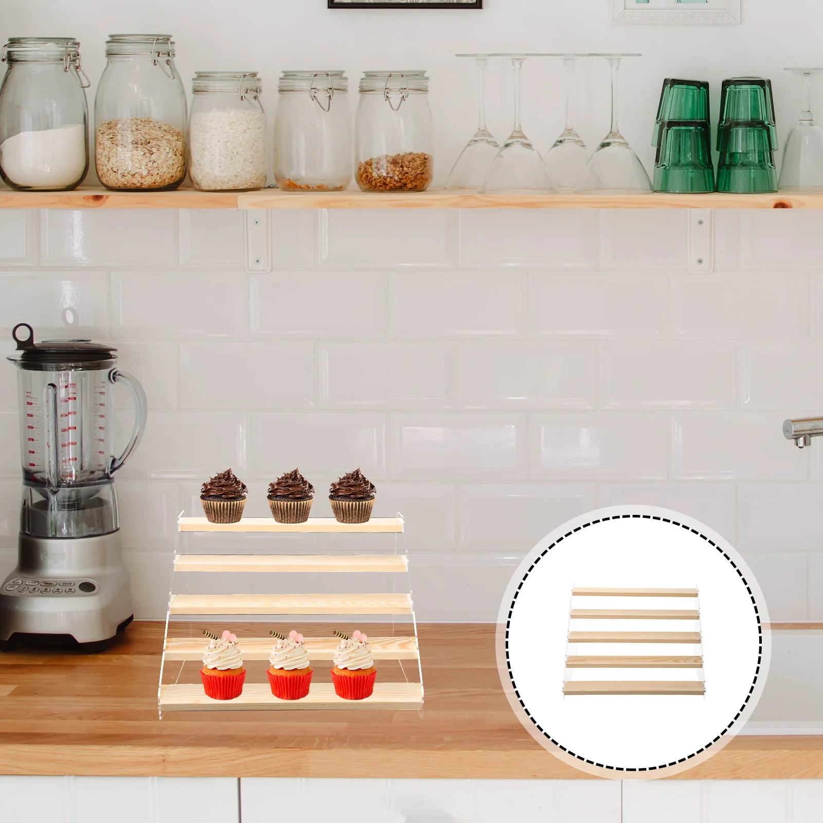 

Five-Tier Acrylic Cake Display Stand Tiered Dessert Rack Wedding Cupcake Holder Perfume Storage Organizer Home Cosmetics Shelf