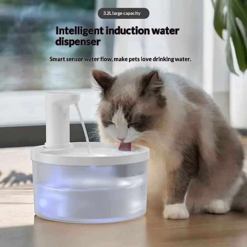 Cat fountain filter Wireless Induction Dog & Cat Pet Water Fountain Automatic Circulating Filtration Quiet Flowing Fresh-Water F
