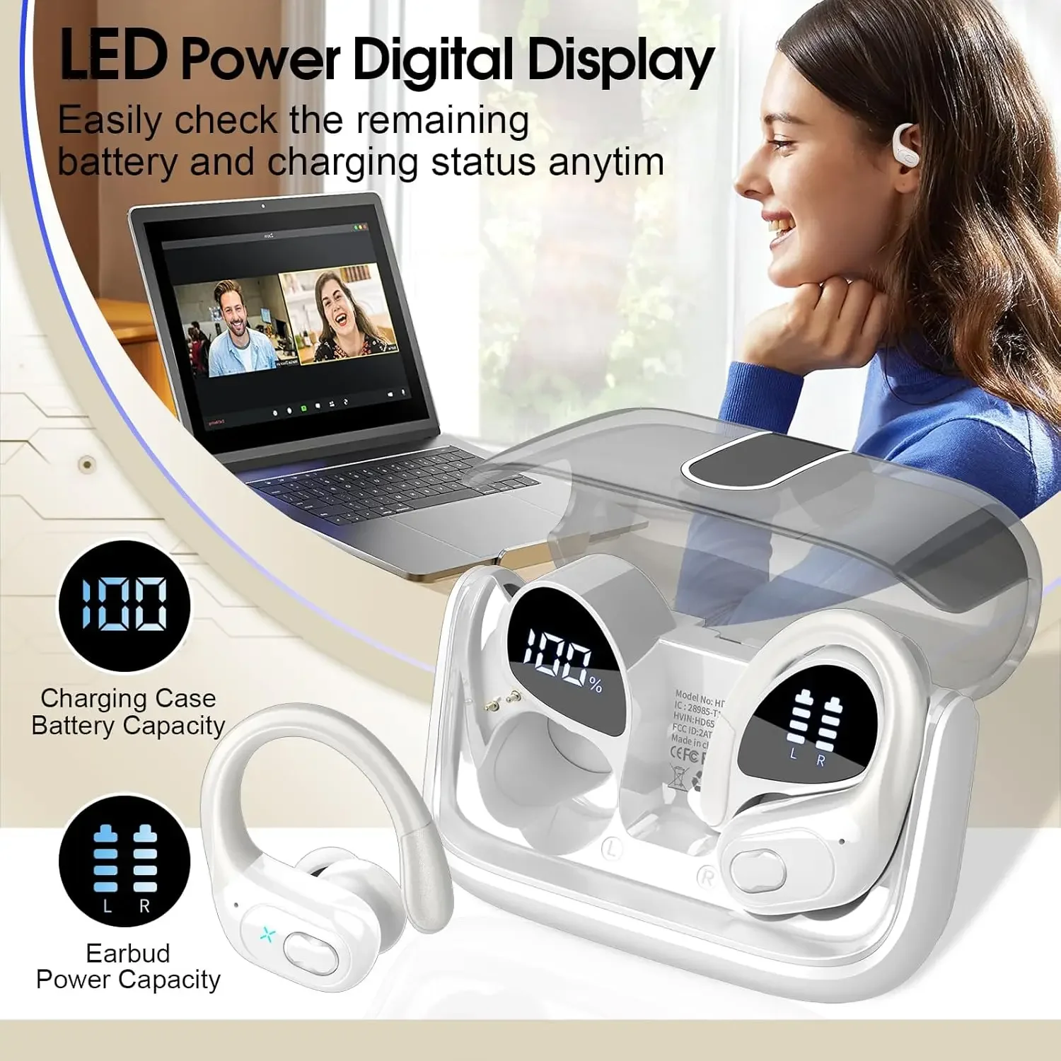 TWS Wireless Headphone IPX7 Waterproof Headset LED Display 9D Stereo Bluetooth 5.1 Sport Earphone 36H Playback For Xiaomi iPhone