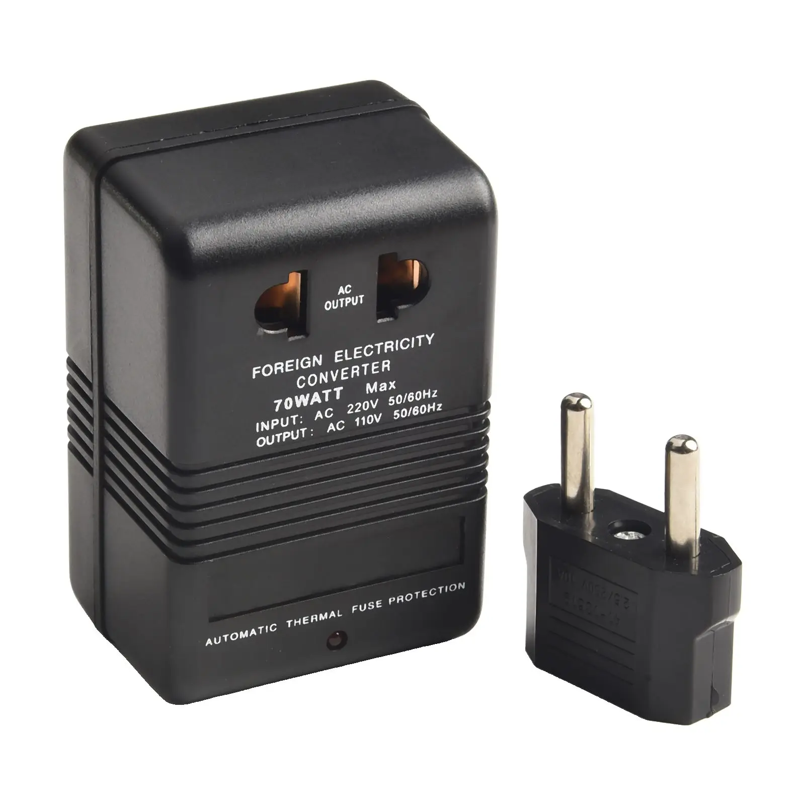 220V To 110V Converter Voltage Converter For Traveling BLACK: 220V To 110V Color: Black, White Convenient For Traveling