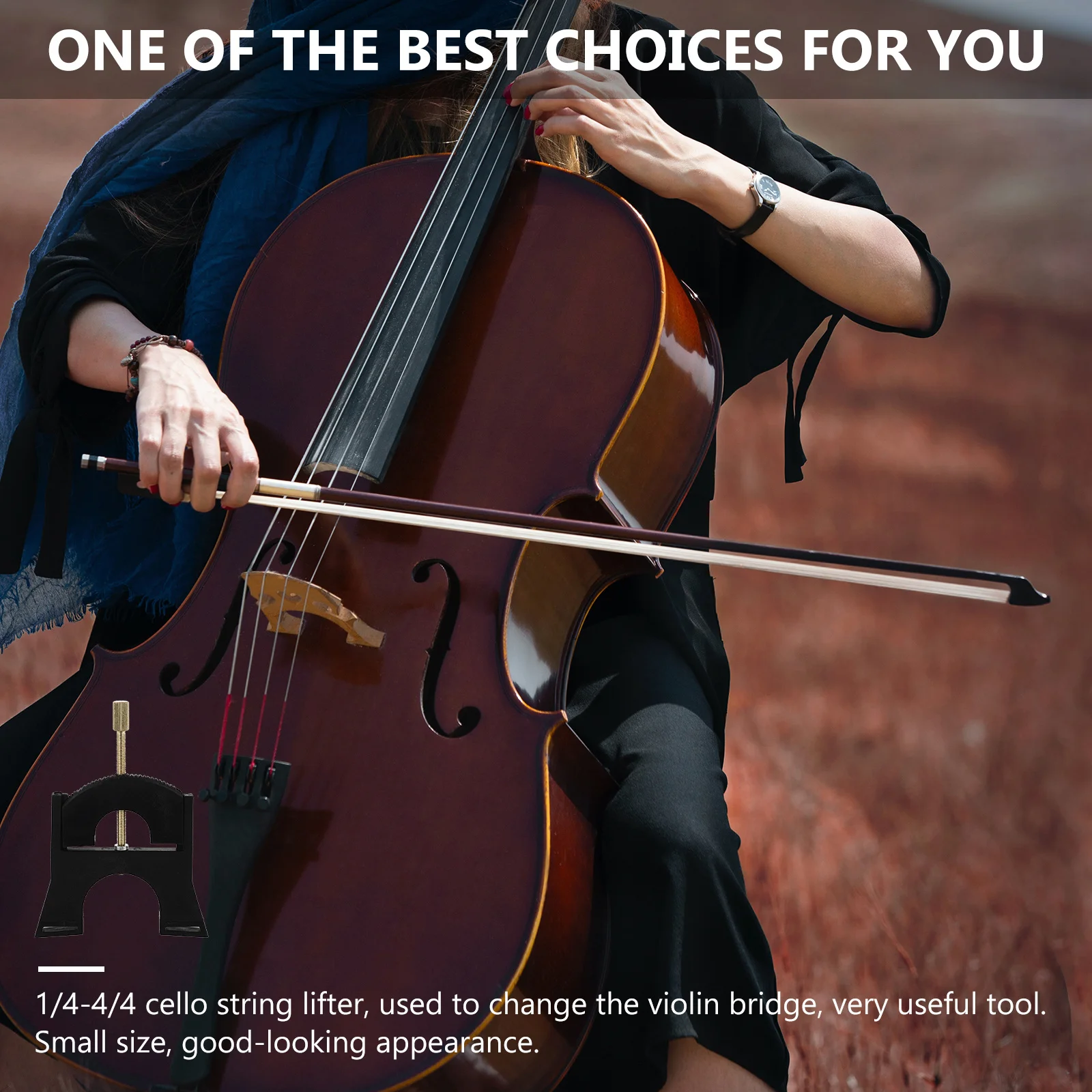 

1pc 1/4-4/4 Cello String Lifter Professional Bridge Change Tool Durable String Adjustment Device For Cello Accessories Supply