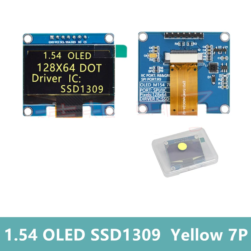 1.54 inch OLED Module 1.54" 12864 Screen LCD LED Display Module 128*64 SSD1309 SPI/IIC I2C Interface for Arduino 4Pin 7Pin