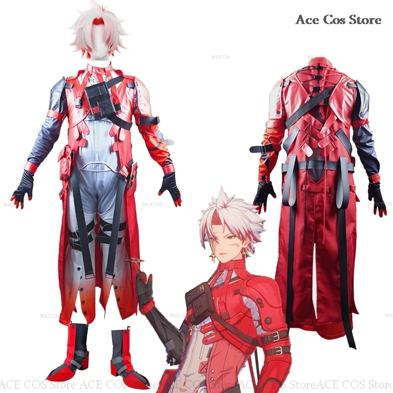 Wuthering Waves Scar Cosplay Jumpsuit Boss Costume Wig Shoes Anime Cosplay Halloween Party Clothings Unisex Size Fancy Outfit