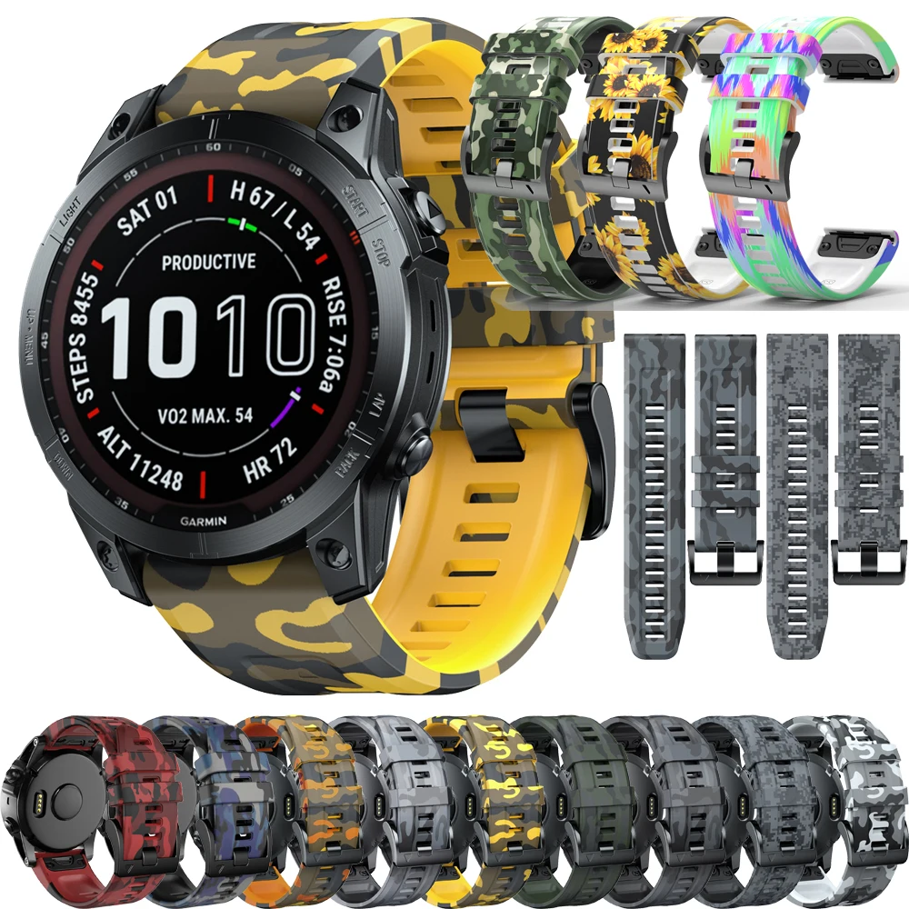 Quickfit Watch Silicone Strap For Garmin Fenix 7X 7 Pro Solar 6 6X Pro 3HR Sapphire Wrist Band Bracelet 26mm 22mm EPIX Enduro 2