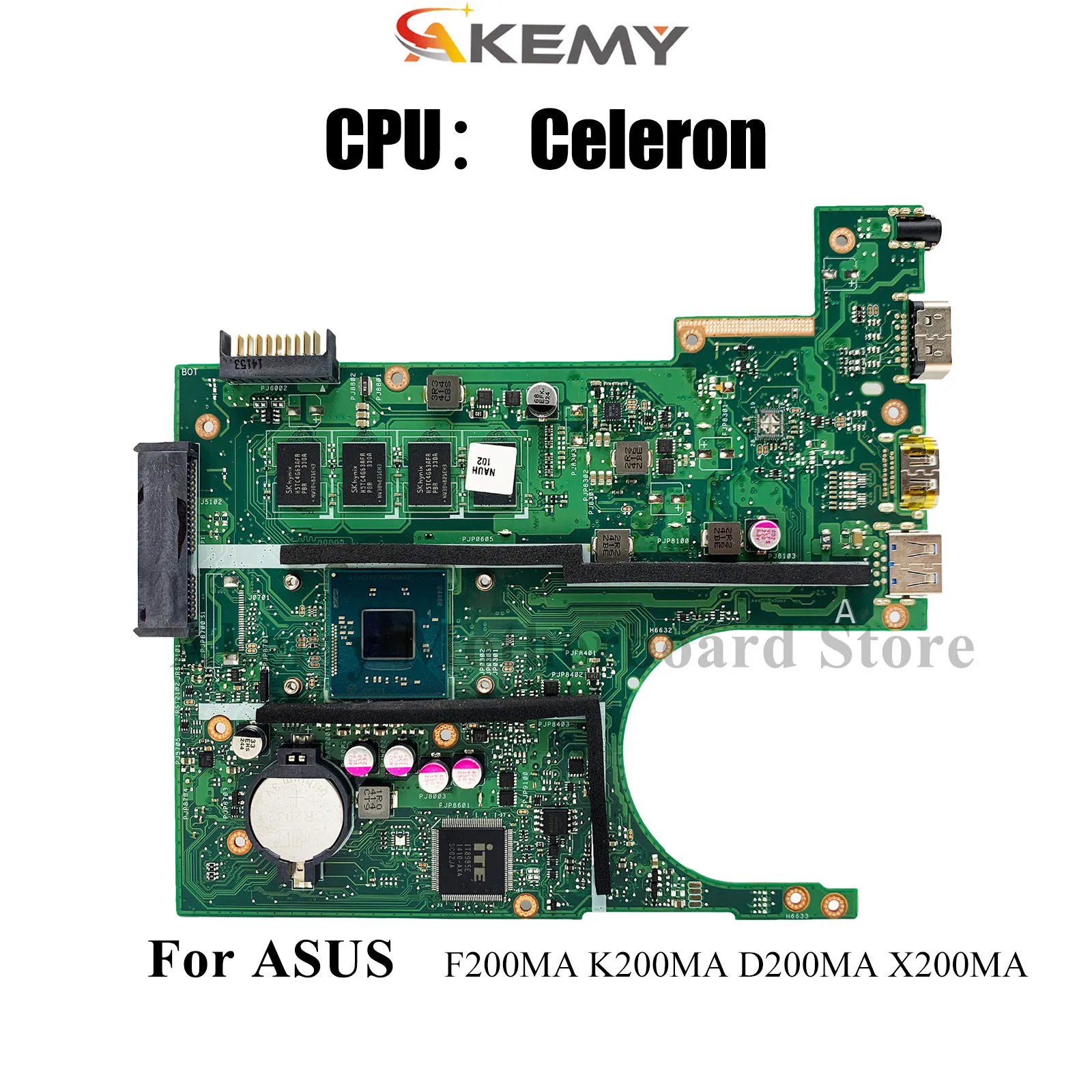 

Материнская плата для ноутбука X200MA для ASUS VivoBook X200MA X200M F200MA D200MA K200MA, материнская плата для ноутбука с процессором Celeron, 100% тест в порядке