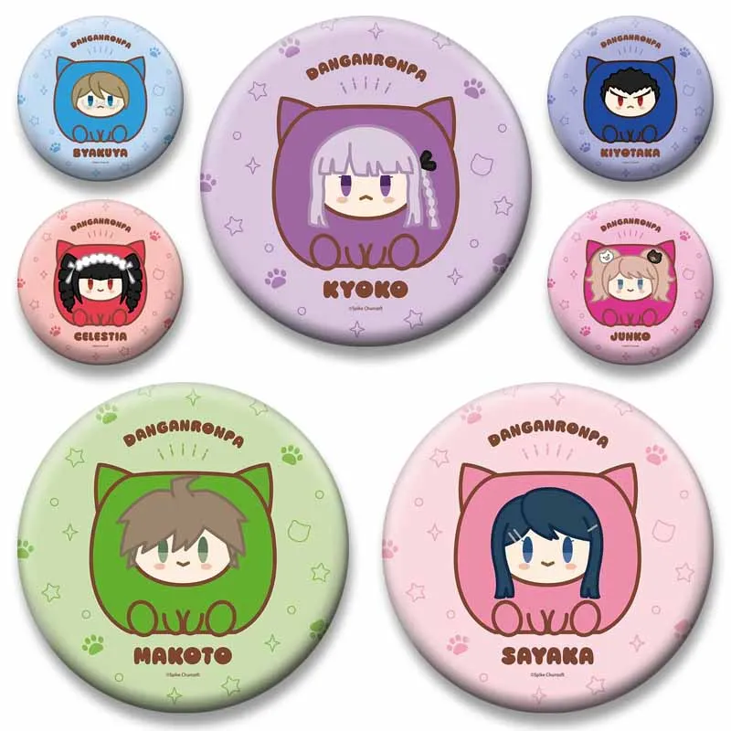 Anime Game Danganronpa Coin Badges Makoto Junko Nagito Chiaki Lapel Pins Round Cartoon Brooch Backpack Accessories Jewelry Gifts