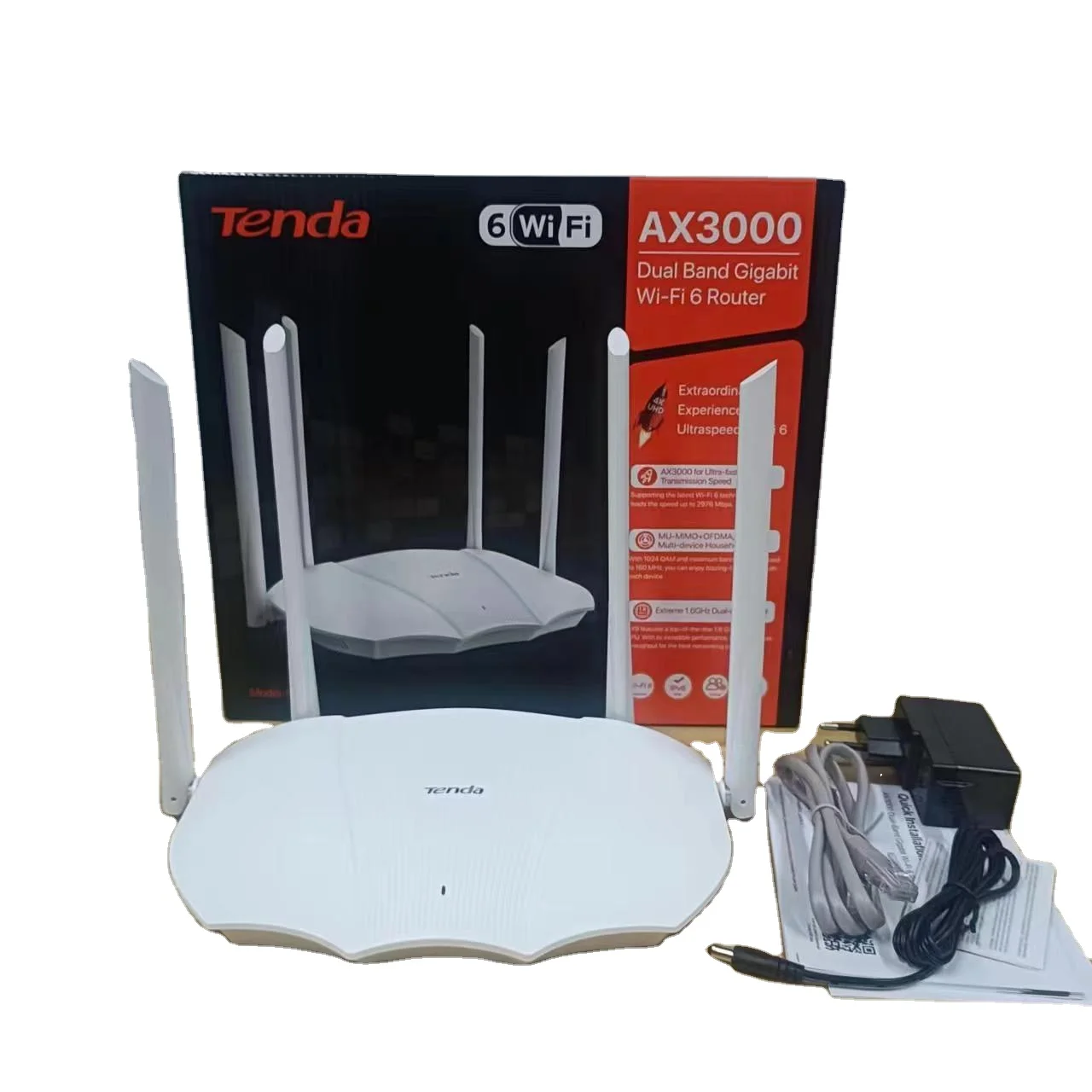 Tenda AX3000 Dual-band Gigabit WiFi6 Wireless Router 3000M through-the-wall Router 6dBi 2.4G&5G