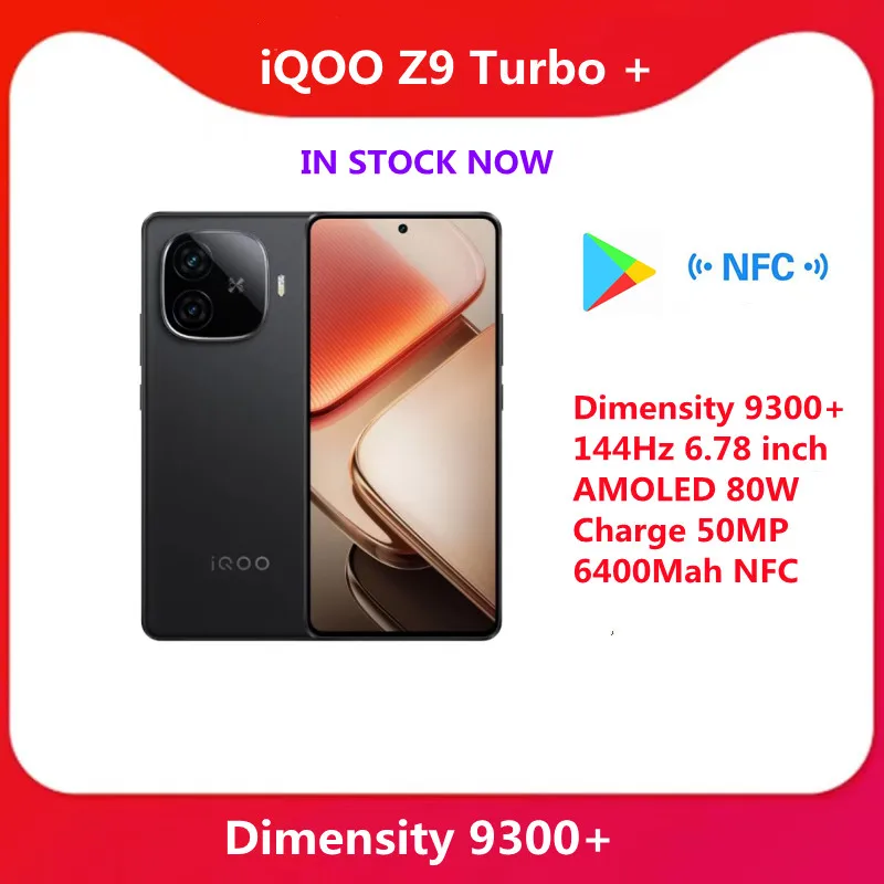 Original New Official VIVO iQOO Z9 Turbo Plus Mobile Phone  Dimensity 9300+ 144Hz 6.78 inch AMOLED 80W Charge 50MP   6400Mah NFC