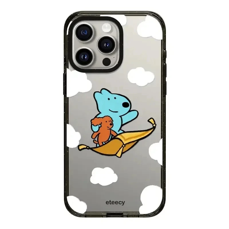 

Blue Brown Dog 2.0 Acrylic iPhone 12 13 15 14 Pro Max Protective Case, Fits iPhone 15 Pro Max