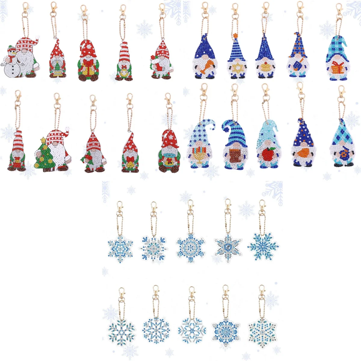 10 piezas de pintura de diamante DIY colección de Navidad colgante acrílico-llavero efecto decorativo colgante de historia de la Biblia