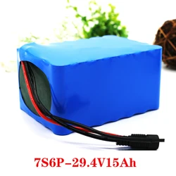 24V 15Ah 7S6P battery pack 250W-500W 29.4V 15000mAh lithium battery 18650 cell power battery pack