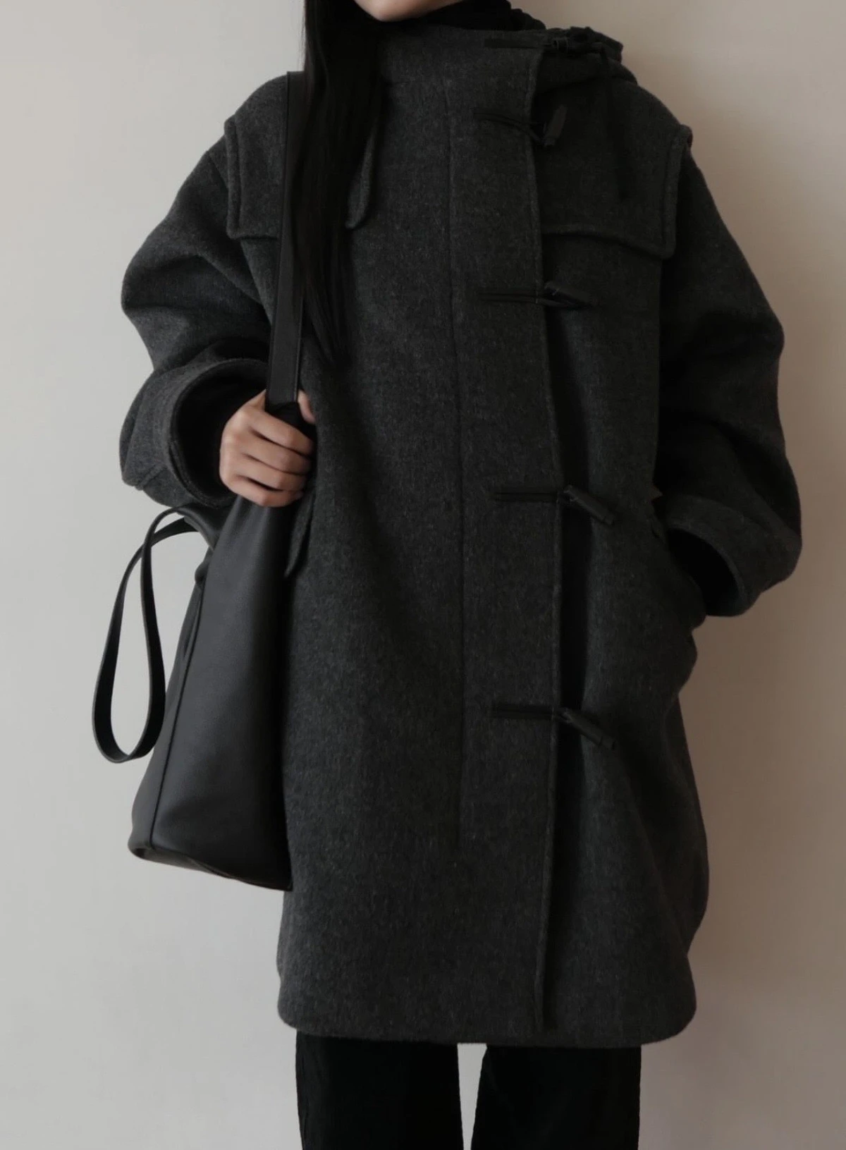 معطف صوفي جديد للخريف والشتاء من PREON مع قلنسوة وأزرار معطف Jaet LFML مستقيم القطع للتنقل طويل Sve متوسط الطول #2