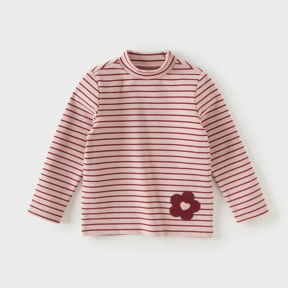 Dave Bella Girls Striped T-shirt Autumn Spring Long Sleeve Pullover for Children Bottoming Tops Casual Print Clothes DB4263815