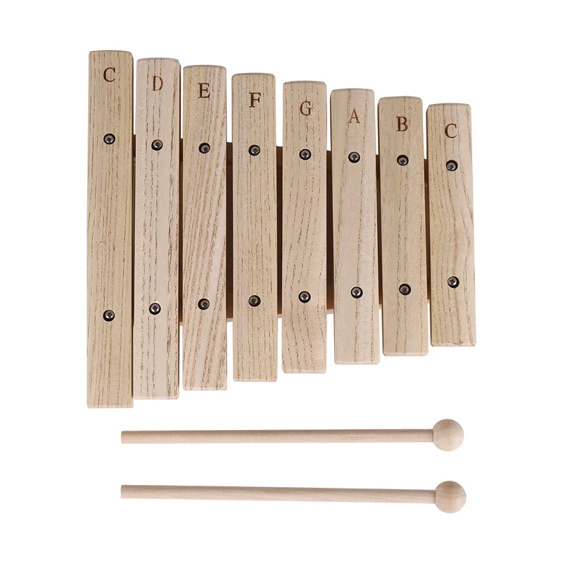 

AS98-Children Kids Natural Wood Wooden 8 Tone Xylophone Percussion Musical Instrument For Kids Music Develop