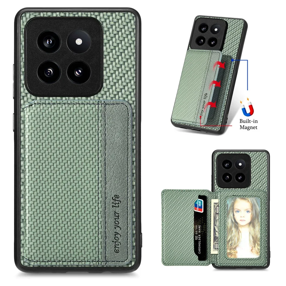 RFID Magnet Card Leather Case for Xiaomi 15 14T Pro 13T 12T 11T 10T 11 Lite 13 T 14 T13 12X 11Lite NE 5G Wallet Cover Back Funda