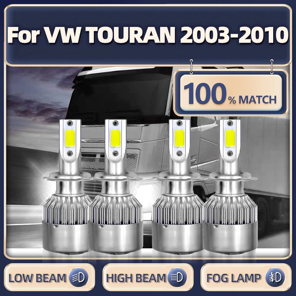 

Светодиодные фары Canbus 40000LM Автомобильные фары 6000K 12V Грузовые лампы для VW TOURAN 2003 2004 2005 2006 2007 2008 2009 2010