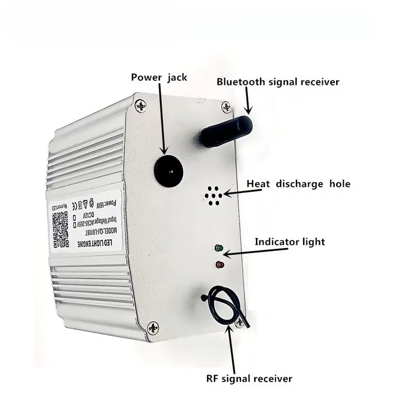 1X  APP Bluetooth Music Control Double Head 16W RGBW Twinkle LED Light Engine With RF Remote for Car Ceiling Star