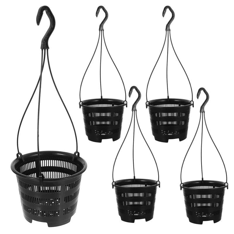 

6set Orchid Hanging Pot Flower Pots Planter Baskets Outdoor Hangers Balcony Decor Plant Vase Space Saving Durable Hanging Basket