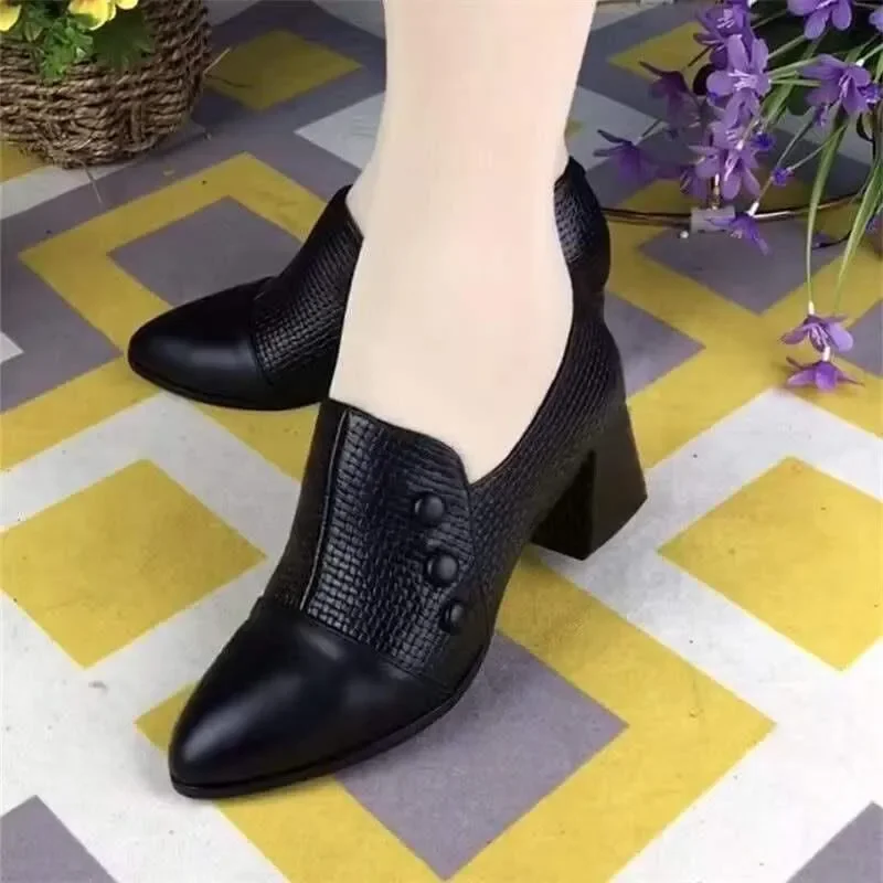 Botas Femininas Women Cute Black Patent Leather Comfort Slip on Ankle Heel Boots Lady Cool Spring Autumn Elegant Heel Shoes A242