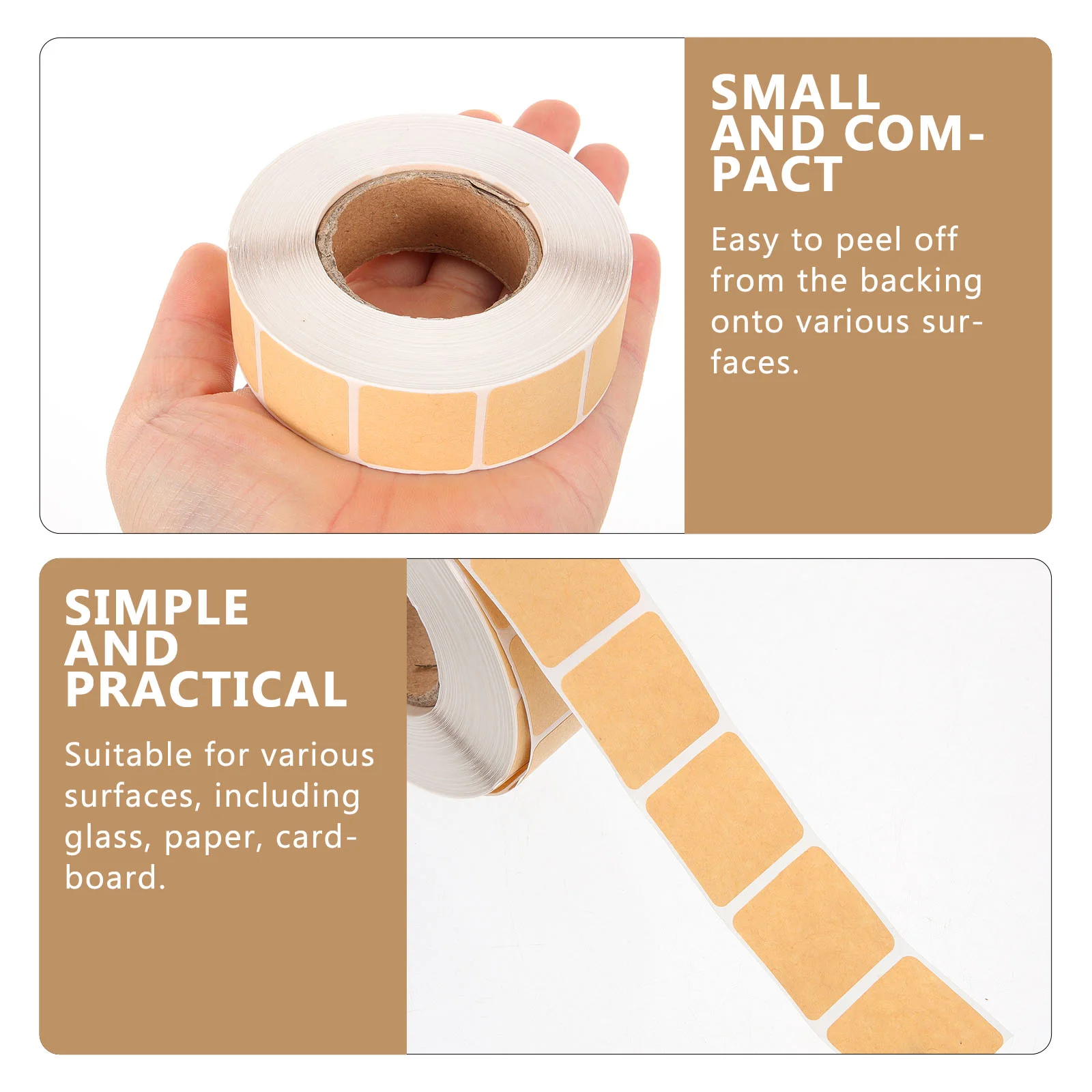 3 Rolls Target Board Repair Stickers Tag for Practical Square Pasters Labels Sports Kraft Paper Practicing