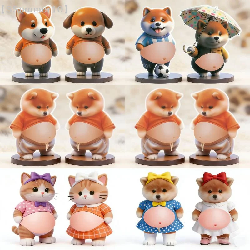 

【SSummer10】Kawaii Cat Dog 3D Soft Silicone Squeezeable Belly Stickers-Stress Relief DIY Phone Case Car Anti-Collision Decal【SS】