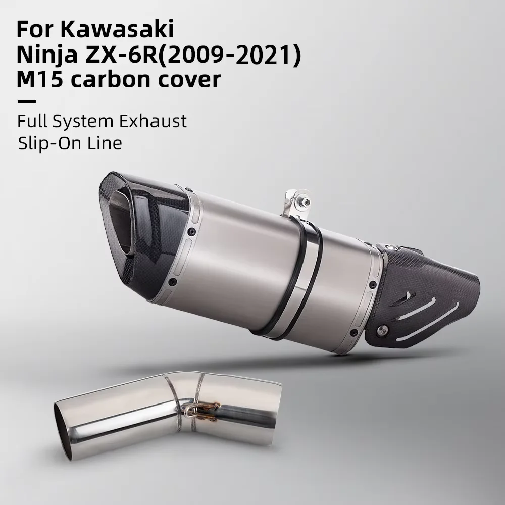 

For Kawasaki ZX6R 2009-2021 Motorcycle Exhaust System Tail Pipe Muffler Escape Connect Middle Link Tube Stainless Steel
