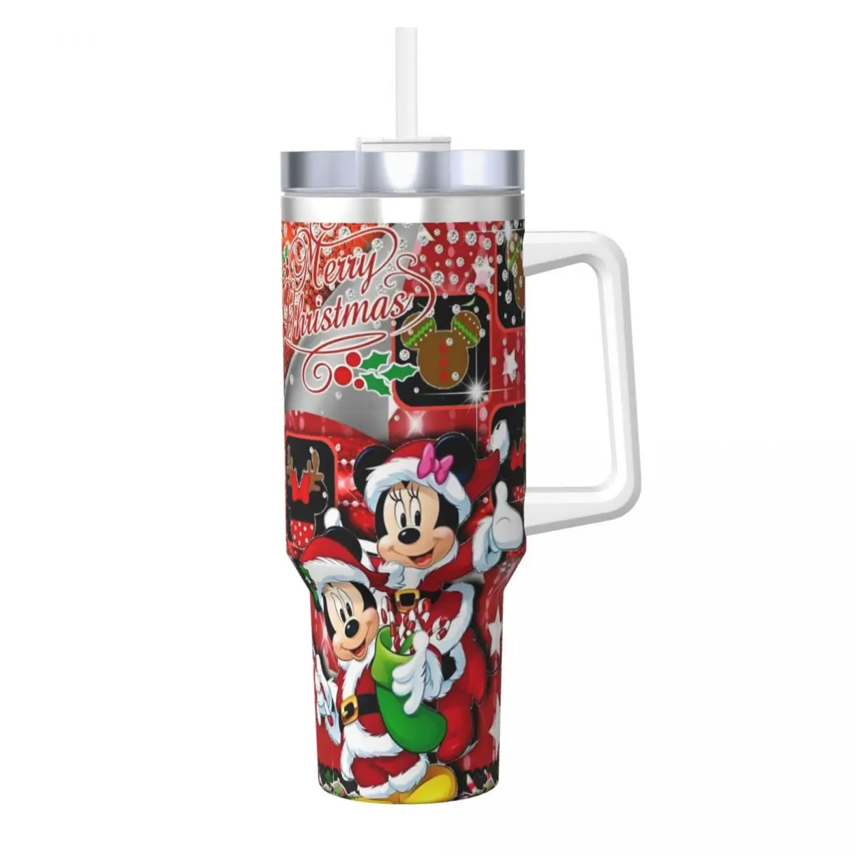 

Christmas Stainless Steel Tumbler Mickey Mouse Coffee Mug Heat Preservation Cold and Hot Mugs Cup Travel Graphic Water Bottle