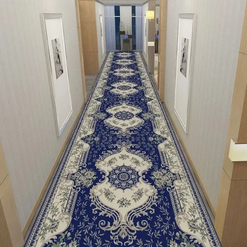 

America European Long Corridor Carpet Luxury Decoration Hallway Rug Non-slip Easy Cleaning Floor Mat Stairway Runners Carpets