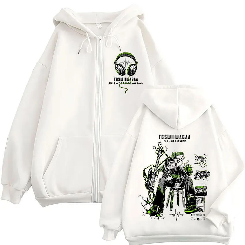 Anime: Der Typ, der ihr Interesse bereitete, war überhaupt kein Typ – Zipper-Hoodies für Männer und Frauen, modische, lässige Kapuzenpullover mit Reißverschluss. – Detail 2