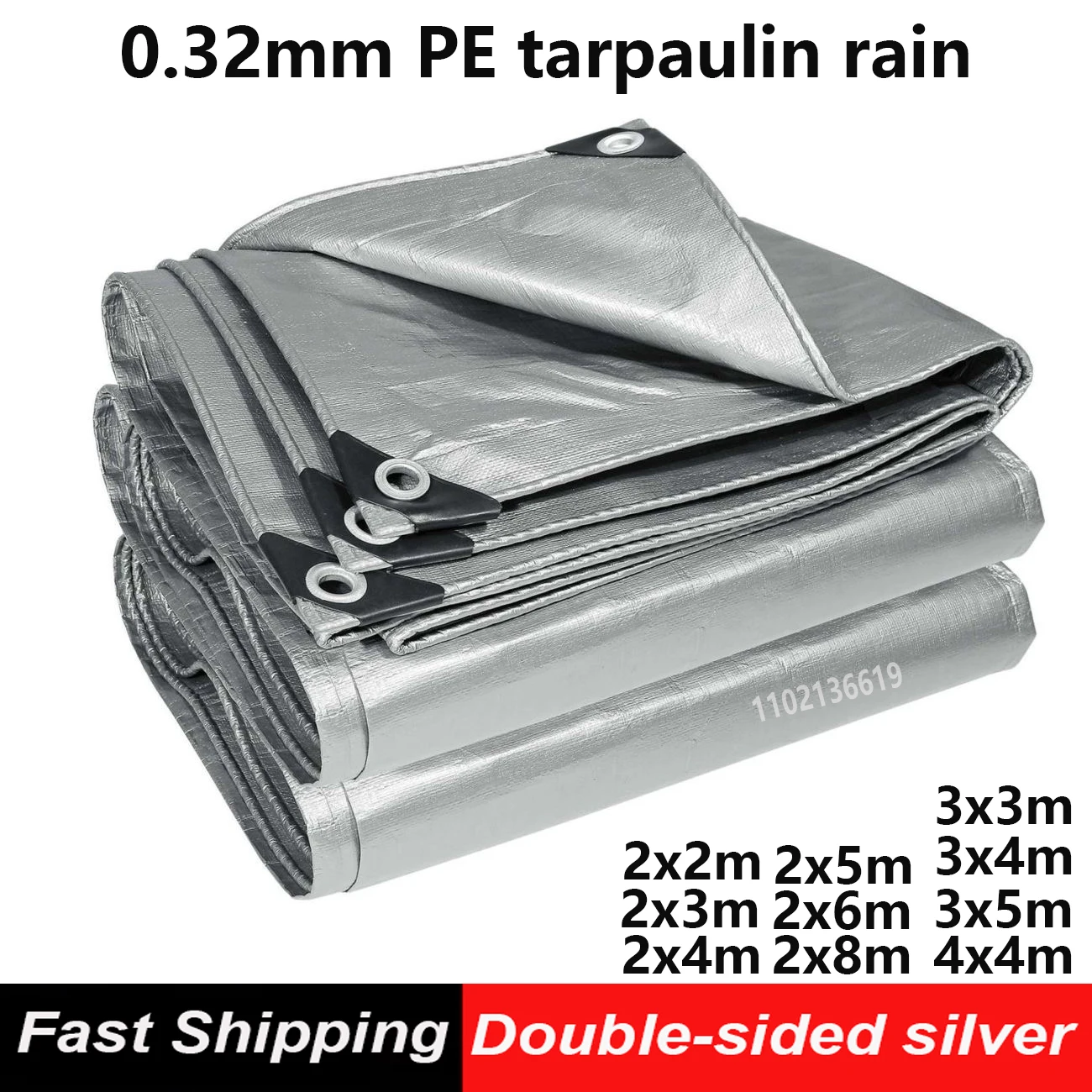 Tarpaulin Garden Cover Waterproof Awning Awning Canvas Oil Cloth Waterproof Canopy for Garden Plants, 0.32mm, Made of Polyethyle