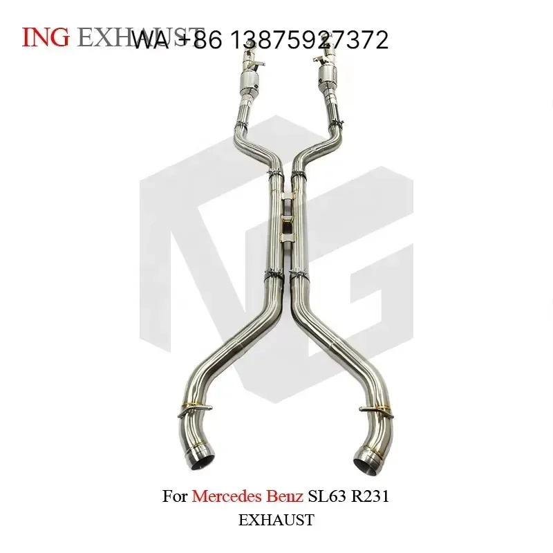 Wmwmnu for ING Valved Exhaust Stainless Steel Midpipe Downpipe for SL63 R231 High Quality Auto Performance