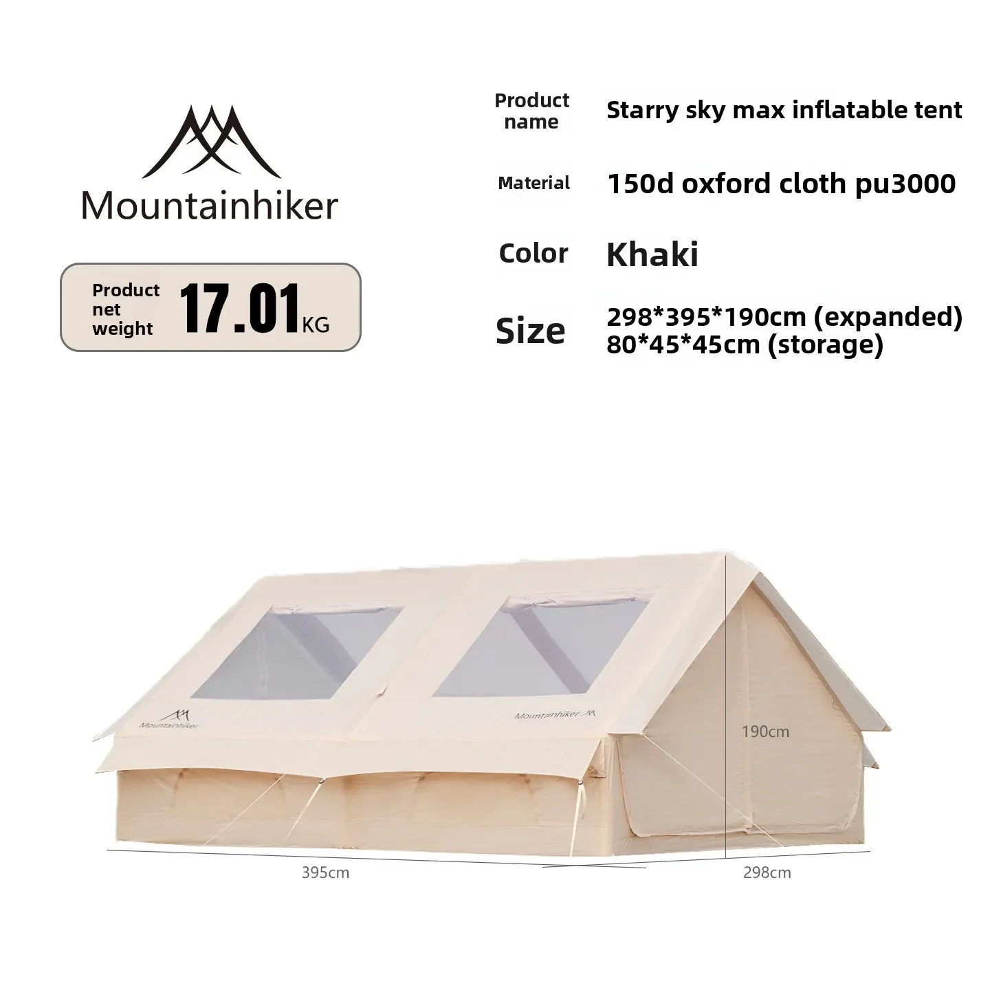 

MOUNTAINHIKER 2025 уличная надувная палатка для кемпинга портативная складная полностью автоматическая непромокаемая туристическая палатка 12 ㎡ Палатка Кемпинг