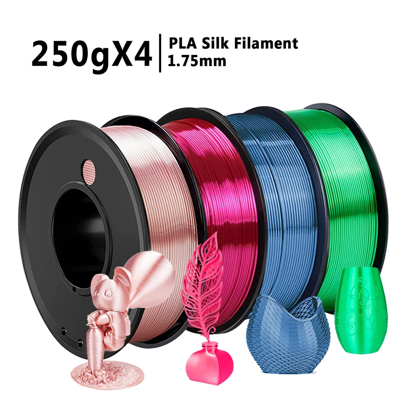 

250gx4 PLA Silk Rose Filament Wire 1.75mm 3D Printer Material pink 250g,500g,1kg 3D Print Refills Filament wire Vacuum Packaging
