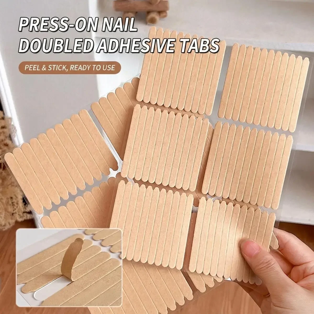 60/66Pcs Transparent Double Adhesive Tape False Nails Display Stand Glue Stickers Acrylic Practice Showing Bar Manicure Tools