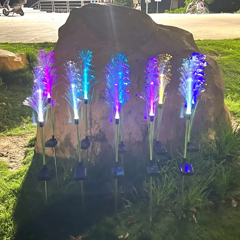 Luz Solar automática de 7 colores que cambia de Color, luz degradada de respiración, luz de paisaje de jardín para césped y enfoque de jardín