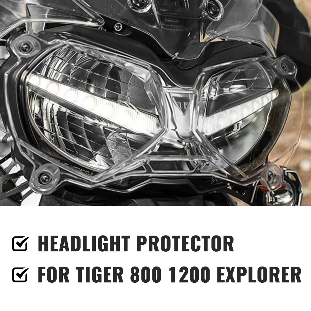 Motorcycle Headlight Cover Protective Guard Headlight Protector Acrylic Fit for Tiger 800 1200 XCX XRX Explorer 1215