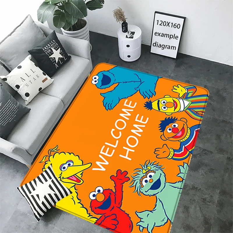 Hallwy Cartpet SESAME STREET Living Room Rugs Foot Carpets Entrance Doormat Kawaii Rug Floor Mat Non-slip Home Kitchen Decor