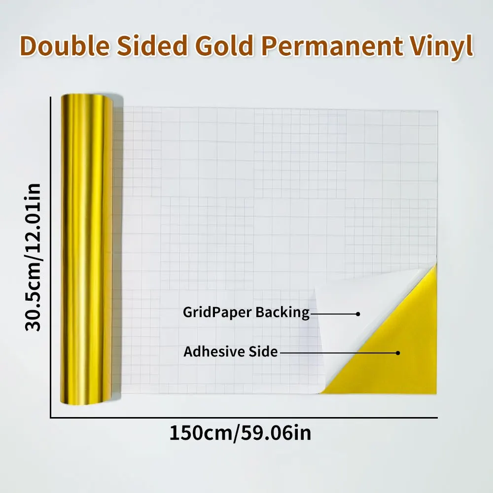 1 لفة لامعة الذهب الدائم الفينيل فيلم لاصق ذاتية اللصق مقاوم للماء DIY بها بنفسك سجلات القصاصات الأسطح الزجاجية سيارة المنزل ملصقات الحرفية