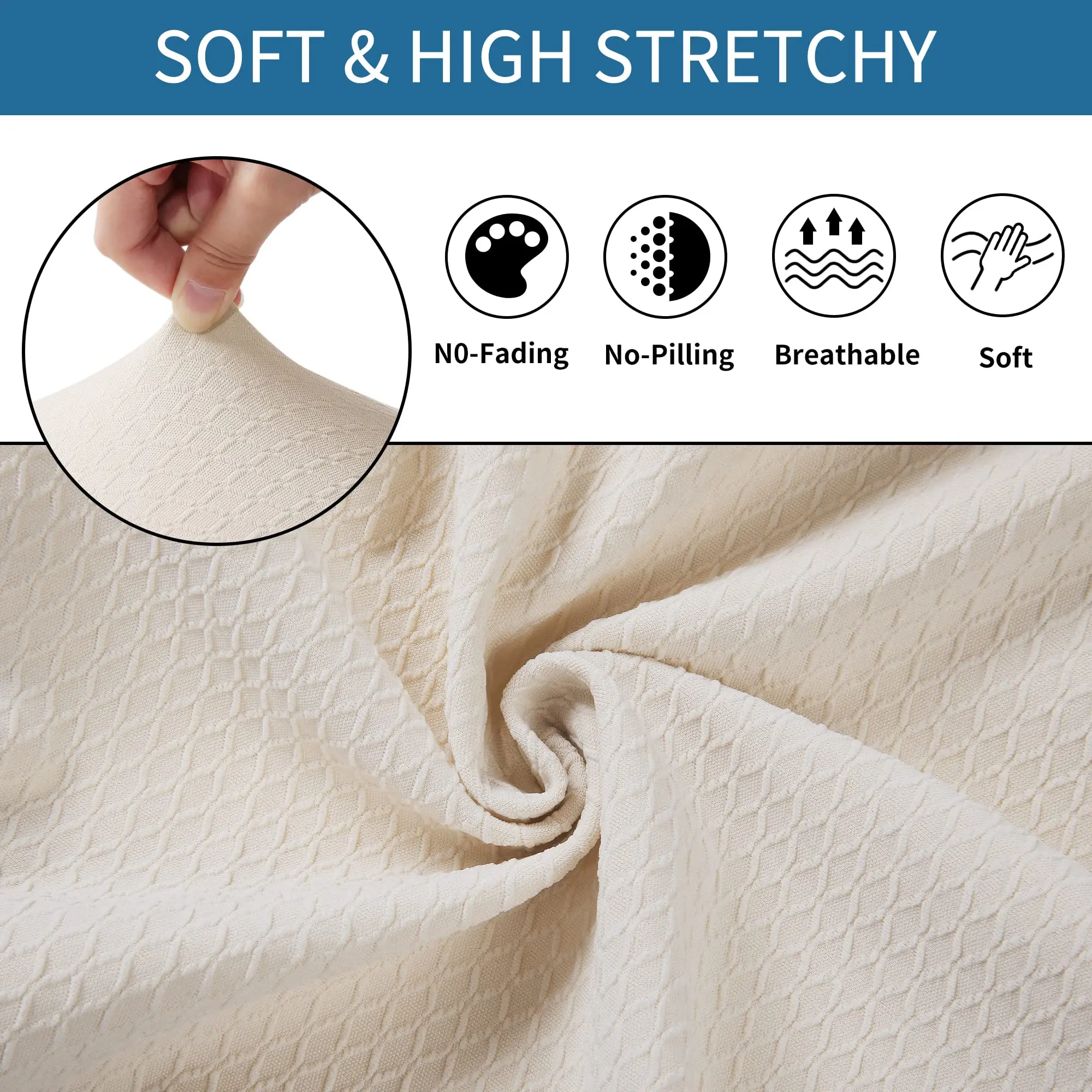 Homaxy Waterproof Chair Cover Set For Dining Room Stretch Jacquard Chair Cover Slipcovers Protector Easy To Install Chair Covers