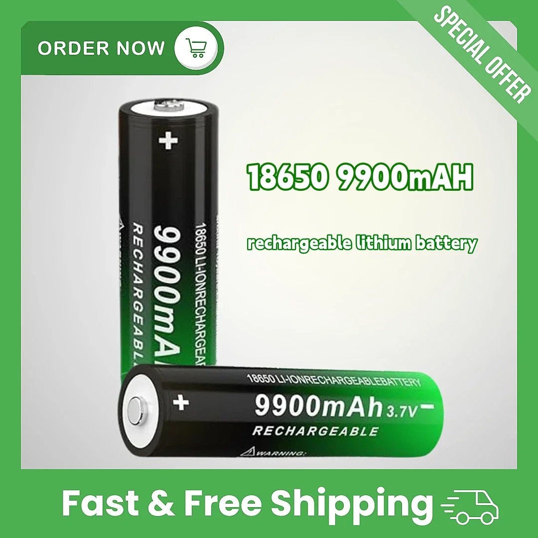 Nouveau 18650 charge rapide 3.7 volts Batteries rechargeables haute capacité 9900 mAh 18650 Li ion batterie lampe de poche charge batterie