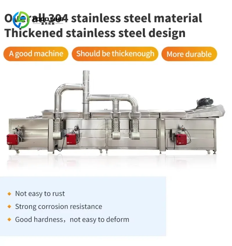 Continuous Gas Type Chicken Broasted Meat Deep Fryer Machine for Sal