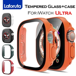 Funda de cristal para Apple Watch Ultra, 49mm, parachoques de PC, Protector de pantalla, cubierta templada, accesorios para iwatch Ultra3 10 9