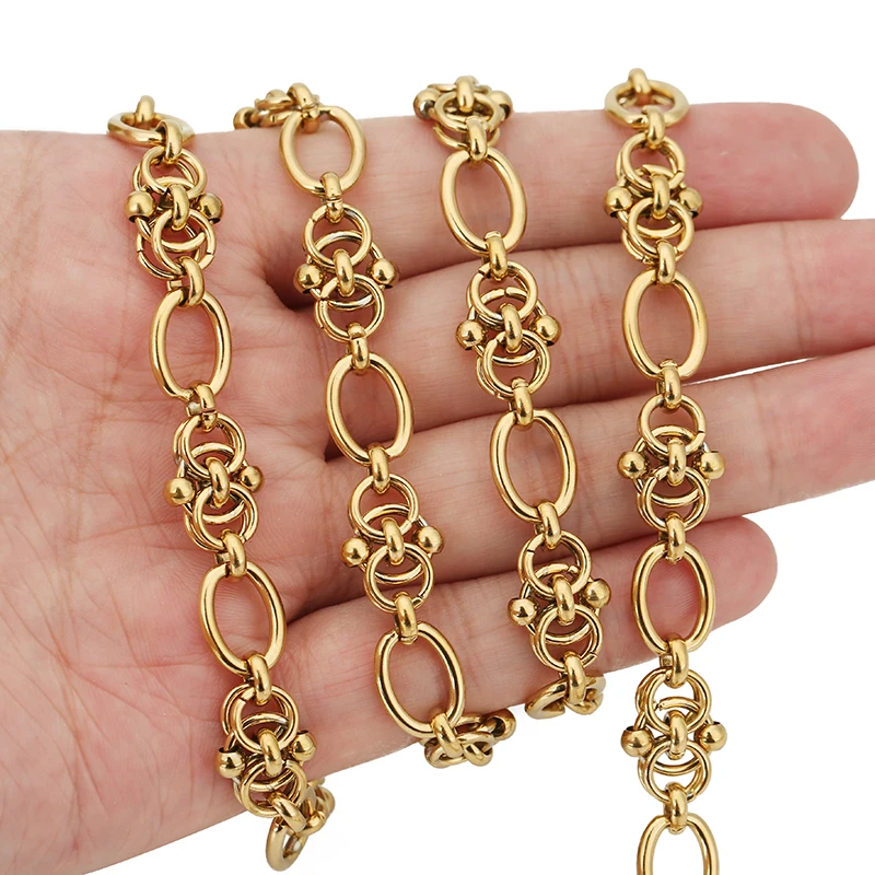 

1meter PVD Gold Plated Stainless Steel Thick Large Heavy Chains for Jewelry Making Necklace Bracelet DIY Jewelry Chain Finding