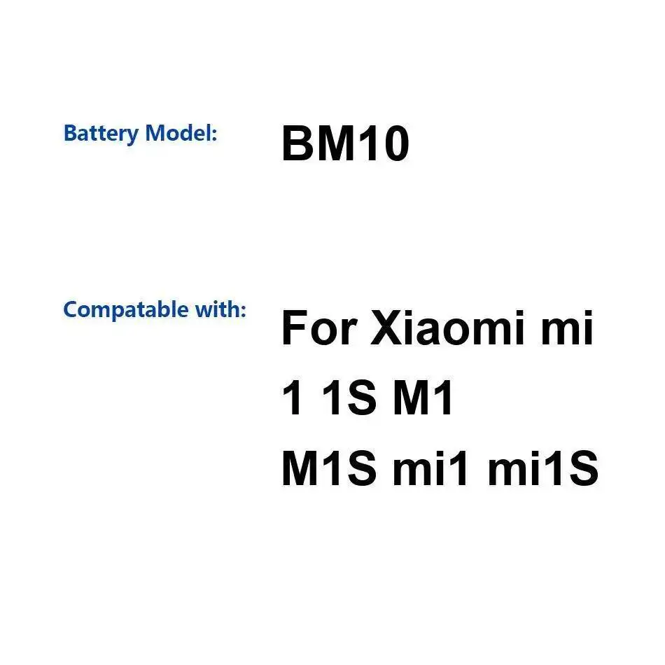 

Аккумулятор мобильного телефона большой емкости для Xiaomi MI 1 1S M1 M1S Mi1 Mi1s Safe BM10 1930 мАч