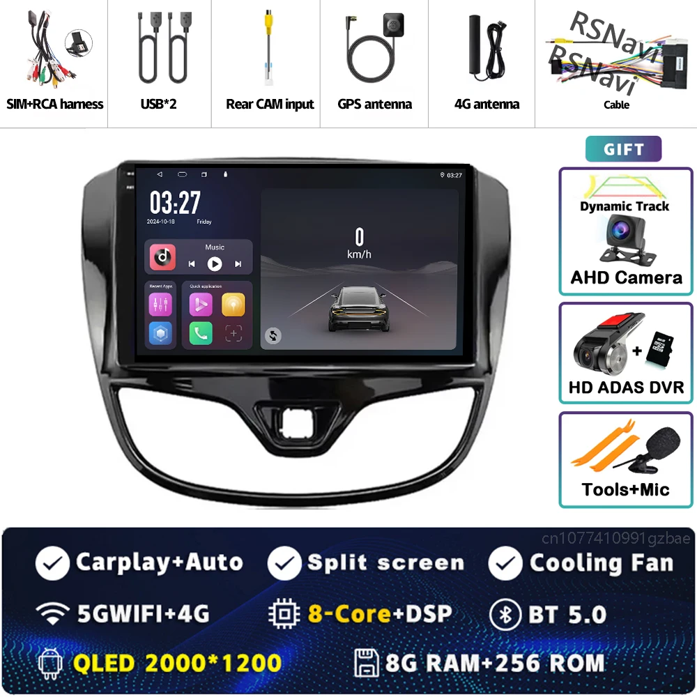 Android 15 Carplay Auto Qualcomm 2K QLED Scherm Autoradio Speler Voor Opel Karl Vinfast Fadil 2017-2020 GPS multimedia Wifi DSP