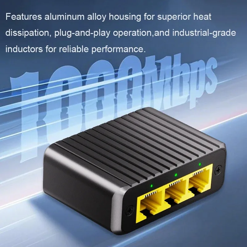 4 منافذ شبكة التبديل 1000Mbps RJ45 LAN مهايئ توزيع جيجابت التبديل 1 في 3 خارج إيثرنت الفاصل ل جهاز توجيه صندوق التلفزيون الكمبيوتر #5