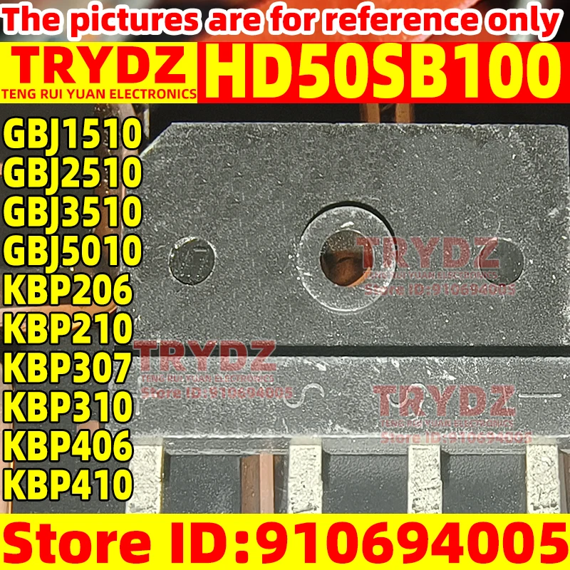 New 10-5pcs HD50SB100 GBJ1510 GBJ2510 GBJ3510 GBJ5010 KBP206 KBP210 KBP307 KBP310 KBP406 KBP410 converter New