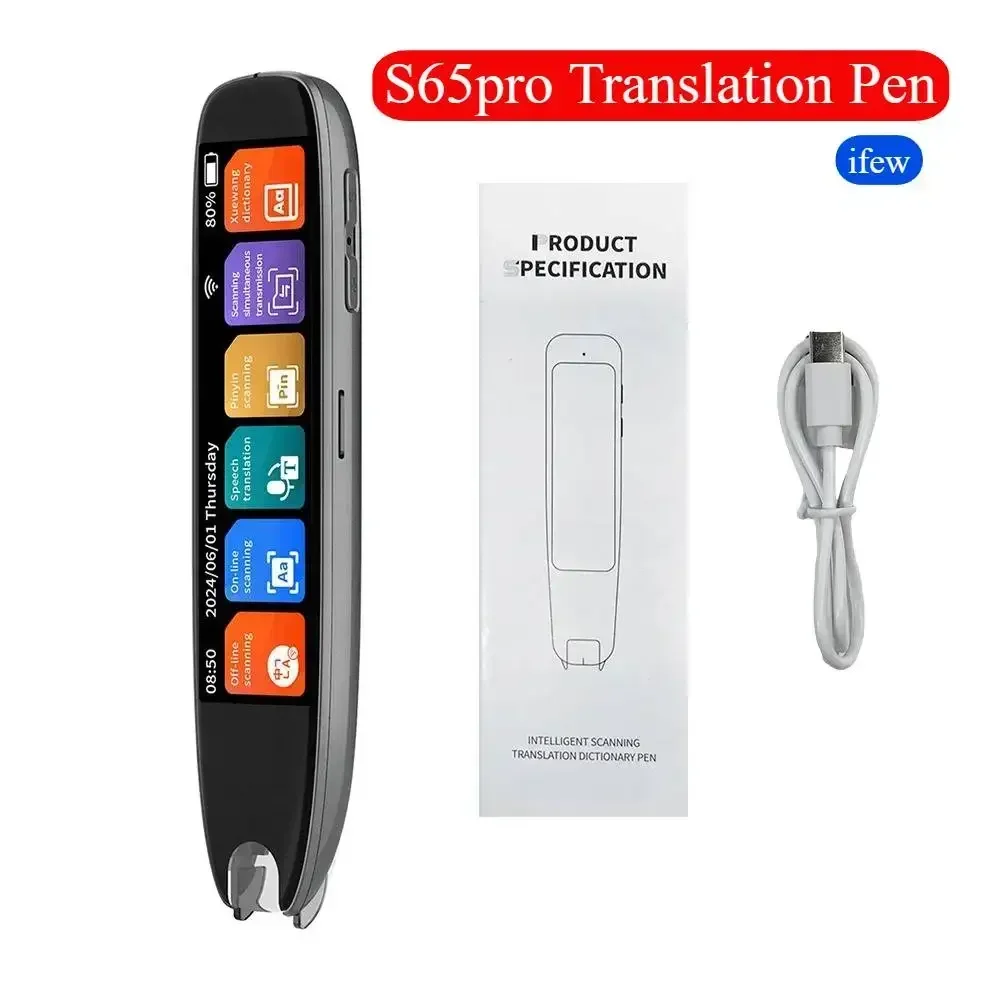 S65pro Reading Translator Translation Pen Scan Reader Device Text Scanning Dictionary WiFi/BT Connection Online Photo Translate