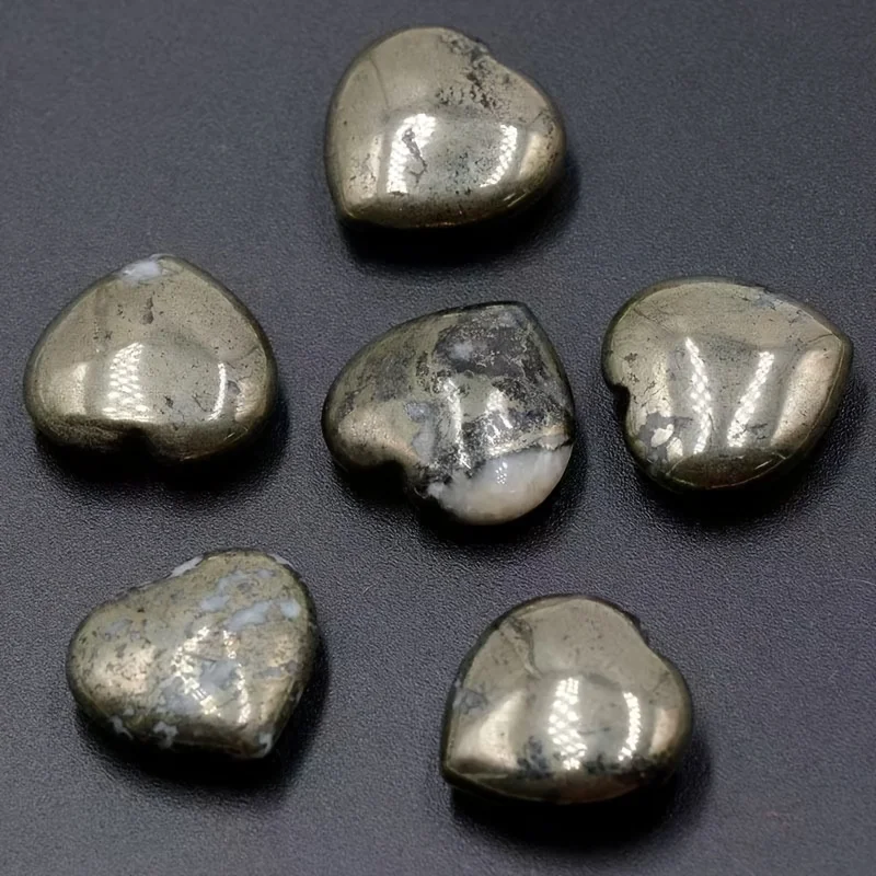 1PC Pyrite Crystal  Heart - Natural Festive Gift Item|Vibrant Crystal Colors|Artificial Crystal Form, Home & Office Decor